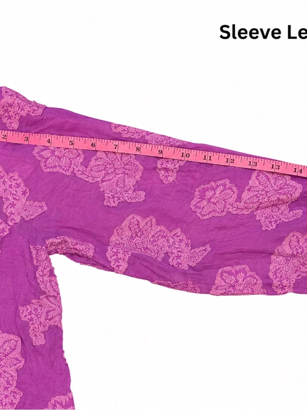 LOFT Purple Floral Keyhole Puff Sleeve Blouse Women’s Small